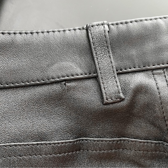 Leather Massimo Dutti Black Moto Pants Women’s 100% Sheep Leather - Picture 5 of 12